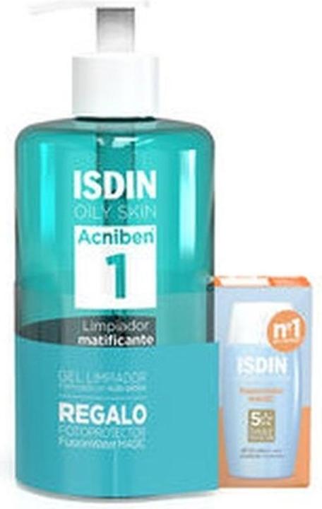 Actual product image Isdin Acniben Mattifying Cleanser Case 2 Pieces (Facial cleansing wipes, 100 ml)