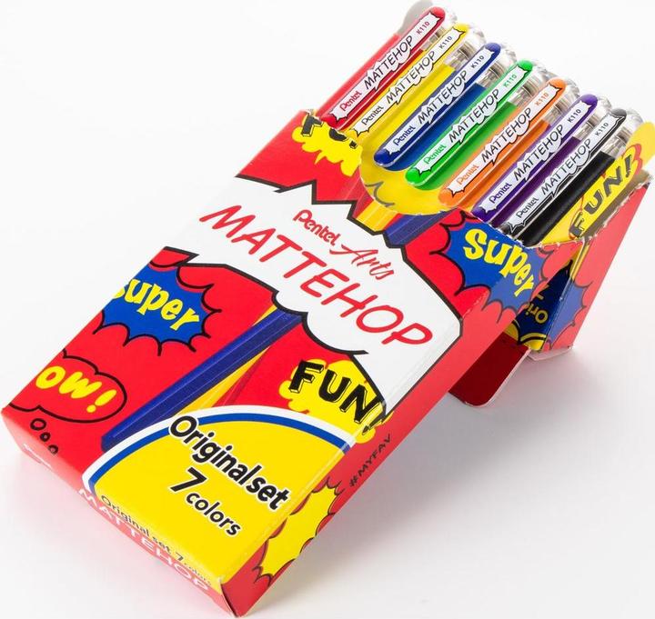 Image du produit Pentel Gelschreiber Mattehop Original 1 mm, Mehrfarbig (Multicolore, 7x)