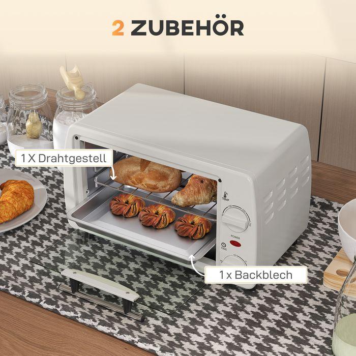 Immagine prodotto Swisshandel24 Mini Backofen 10 L 750W Elektrobackofen mit Temperatur bis zu 230 ℃ Cremeweiss