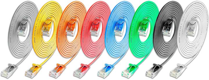 Actual product image SLIM Slimpatchkabel RJ-45 - RJ-45, Cat 6A, U/UTP, 2 m, Orange (U/UTP, CAT6a, 2 m)