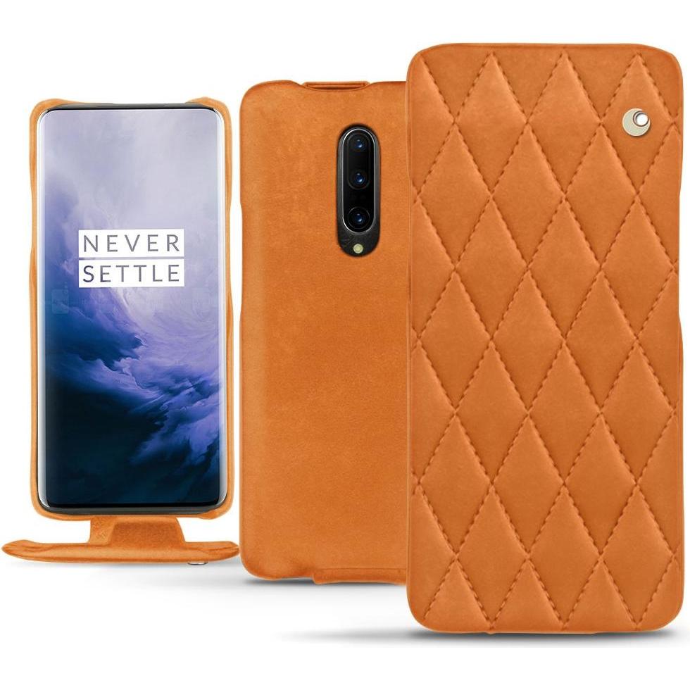 Noreve Lederschutzhülle vertikal (OnePlus 7 Pro), Smartphone Hülle, Orange
