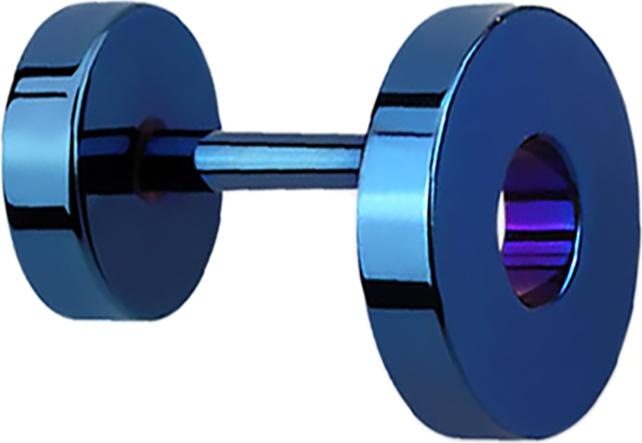 Produktbild Star Piercing Fake Tunnel Ohrring dunkelblau (Chirurgenstahl 316L, ohne Messing)