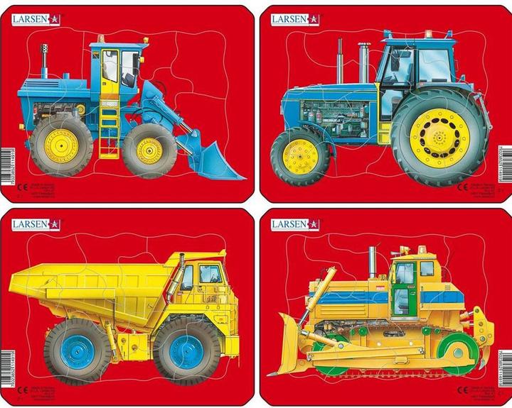 Actual product image Larsen Jigsaw - Construction Machines (Set of 4 Mini) (10 pieces)