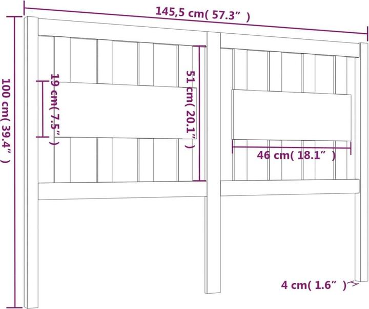 Image du produit vidaXL Kopfteil (145 x 5 x 100 cm)