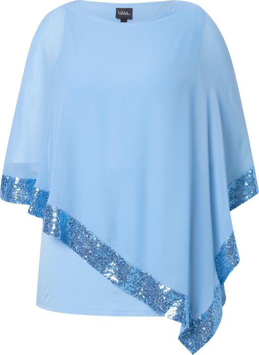 Produktbild Ulla Popken Bluse, Chiffon-Überwurf, U-Boot-Ausschnitt, 3/4-Arm (46, 48)