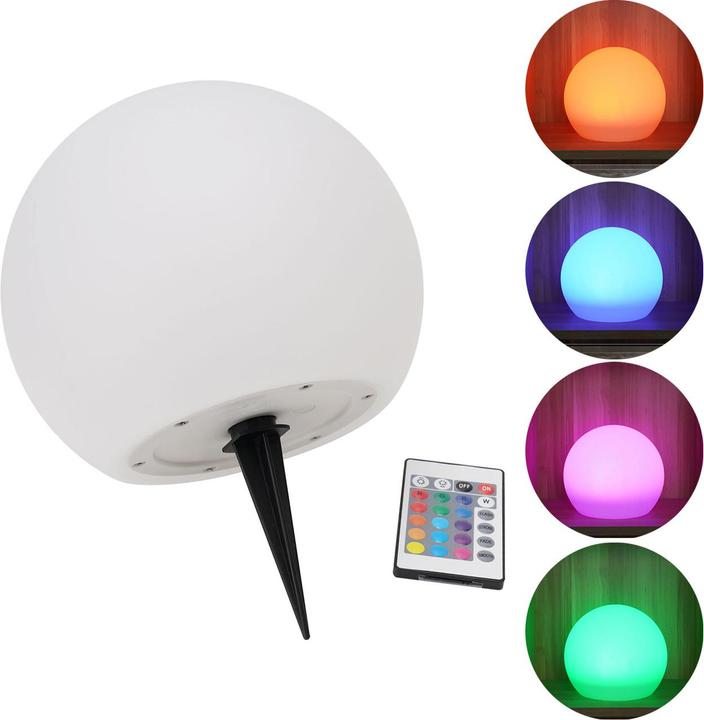 Actual product image Casativo LED illuminated globe with remote control, solar-powered, RGBW, 60 Lu, IP67, 20 cm (60 lm, IP67)