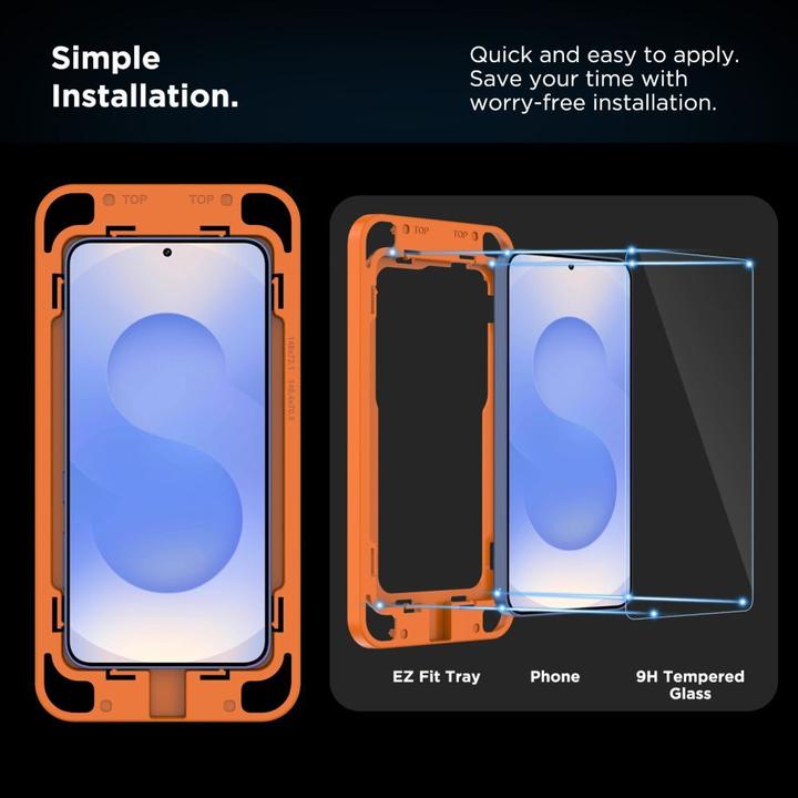 Actual product image 4Kom Tech-Protect Quick Set+ Panzerglas für Samsung Galaxy S25+ - Transparent (2 pcs., Samsung Galaxy S25+)