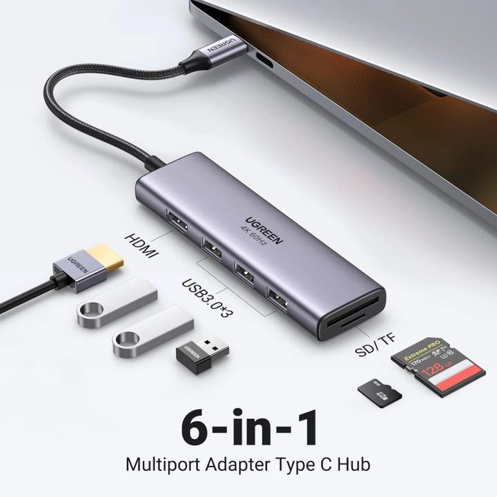 Actual product image Ugreen CM511 (USB-C, 6 ports)