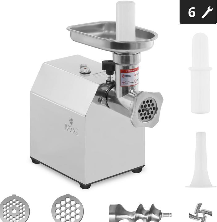 Royal Catering Stainless Steel Meat Mincer - Return Flow - 70 kg/h