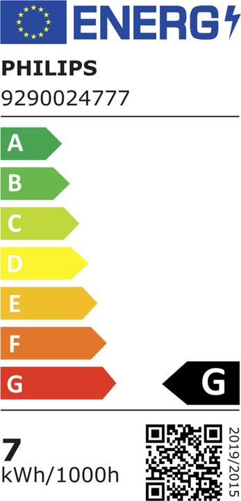 Energie-Label Philips Hue Philips E27 Edison (E27, 7 W, 550 lm, 1 x, G)