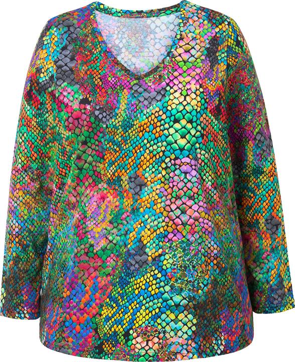 Produktbild Ulla Popken Shirt, Schlangenmuster, A-Linie, V-Ausschnitt, Langarm (46, 48)