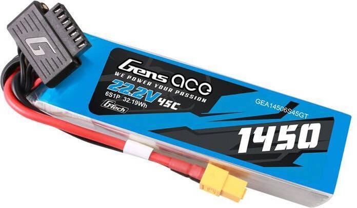 Actual product image Gens Ace G-Tech 1450mAh 22.2V 45C 6S1P Lipo Battery Pack with XT60 Plug (22.20 V, 1450 mAh)