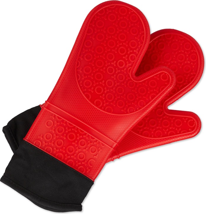 Actual product image Relaxdays Silicone Oven Gloves (Cotton, Silicone)