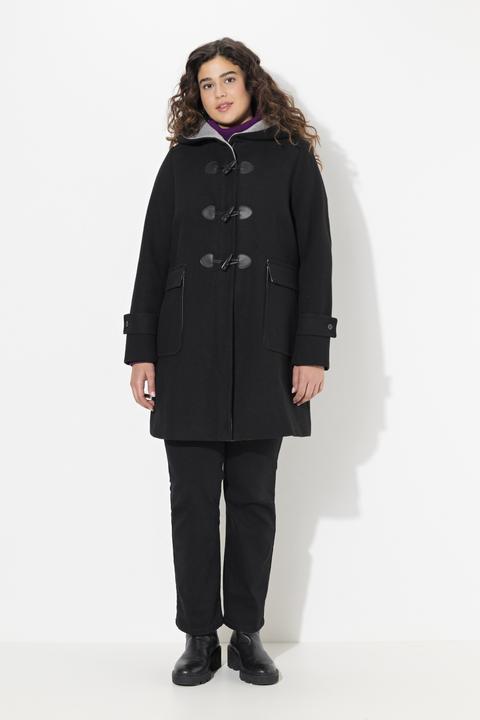 Actual product image Ulla Popken Toggle Button Wool Blend Duffle Coat (50, 52)