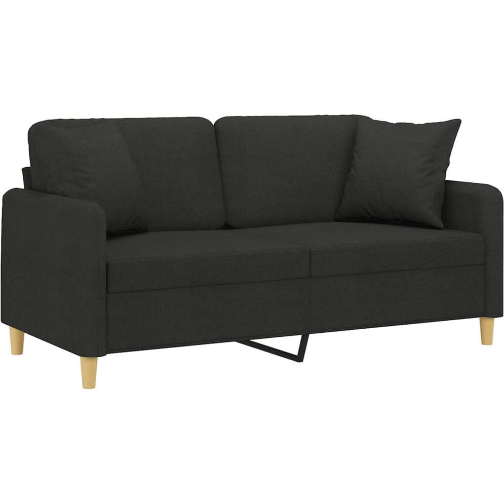 Thumbnail - VidaXL, Sofa, 2-Sitzer-Sofa mit Zierkissen Schwarz 140 cm Stoff,Farbe (2-Sitzer)