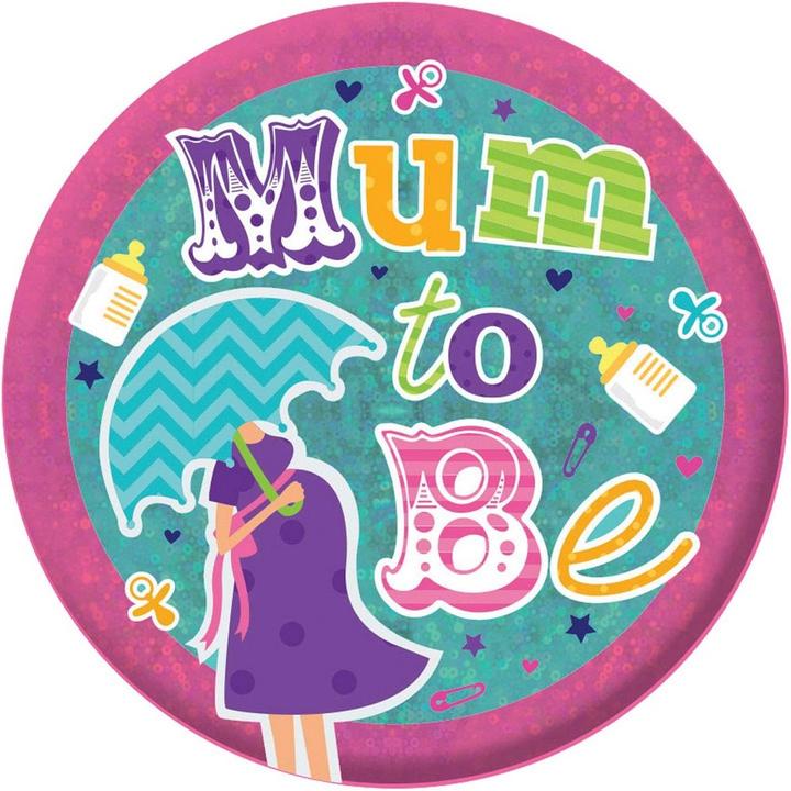 Actual product image Amscan Holographic Baby Shower Badge
