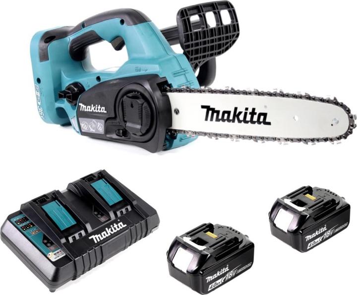 Produktbild Makita DUC 302 PM2 Akku Kettensäge 36V ( 2x18V ) 30 cm + 2x 4,0 Ah Akku + Doppelladegerät (Akku Kettensäge)