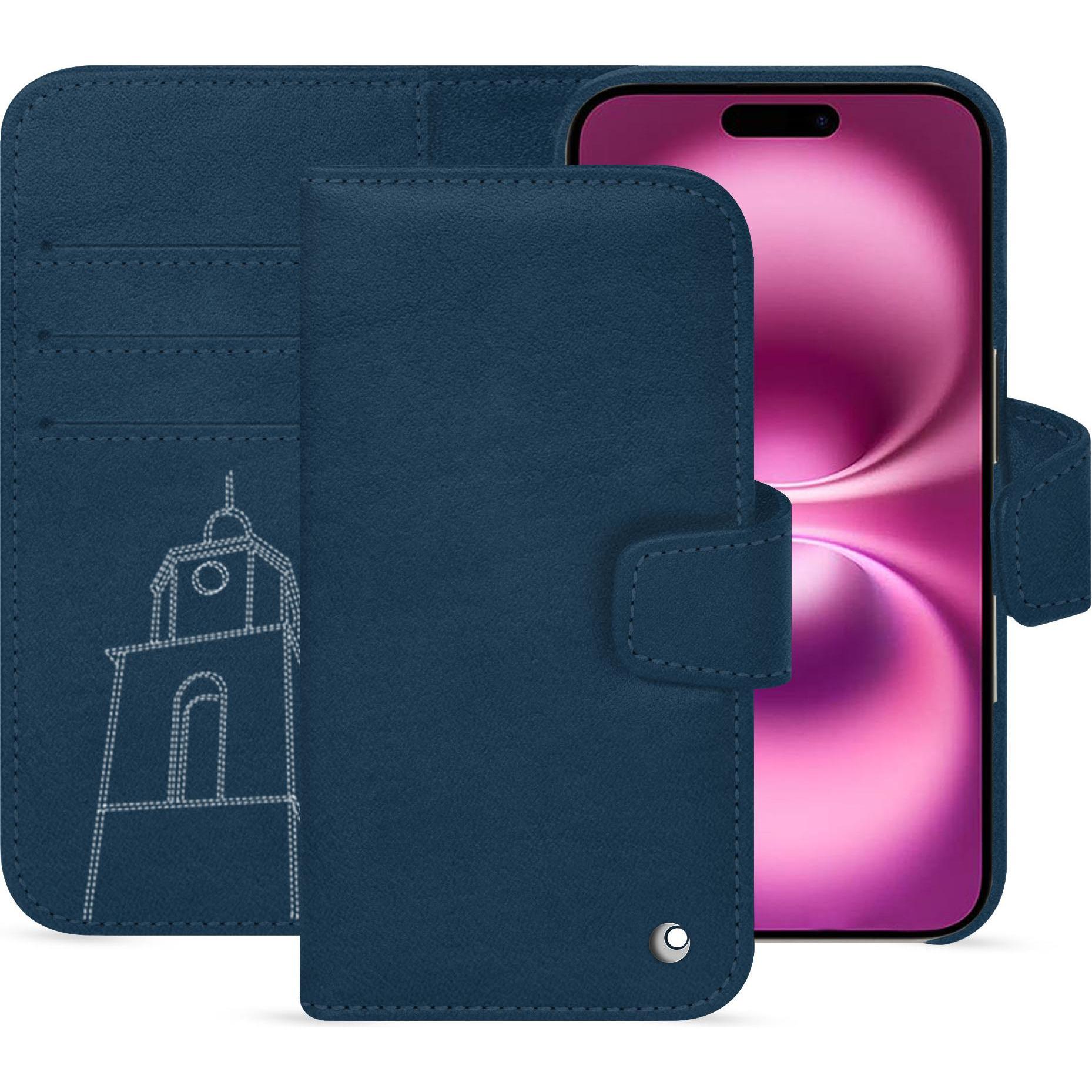 Thumbnail - Noreve Lederschutzhülle Apple iPhone 16 Plus (Apple iPhone 16 Plus), Smartphone Hülle, Blau