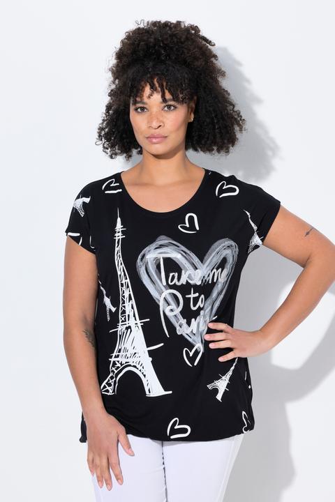 Produktbild Miamoda T-Shirt, Komfort Fit, Paris/Herz-Druck, elastischer Saum (46)