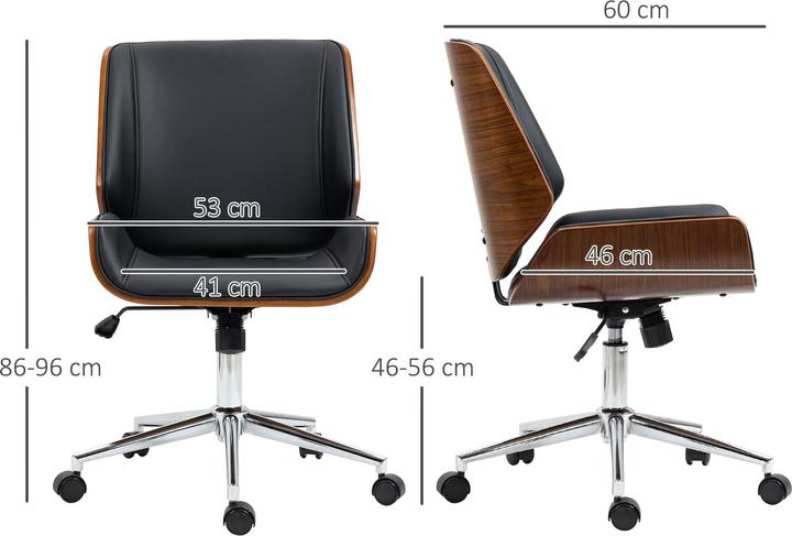 Actual product image Vinsetto Office chair with tilt function and wood look (46 - 56 cm)