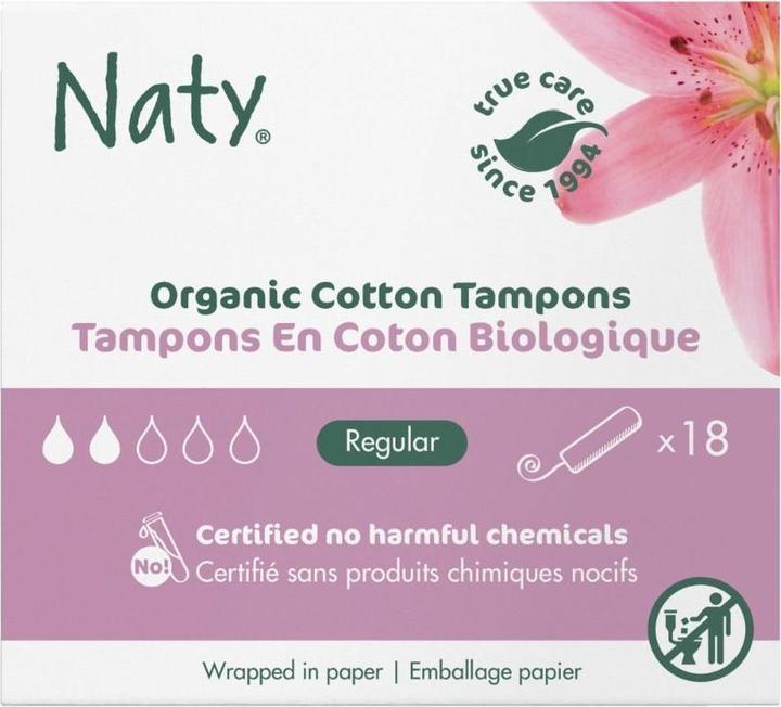 Naty Bio-Tampons Regular ohne Applikator 18 Stück (18x, Normal)
