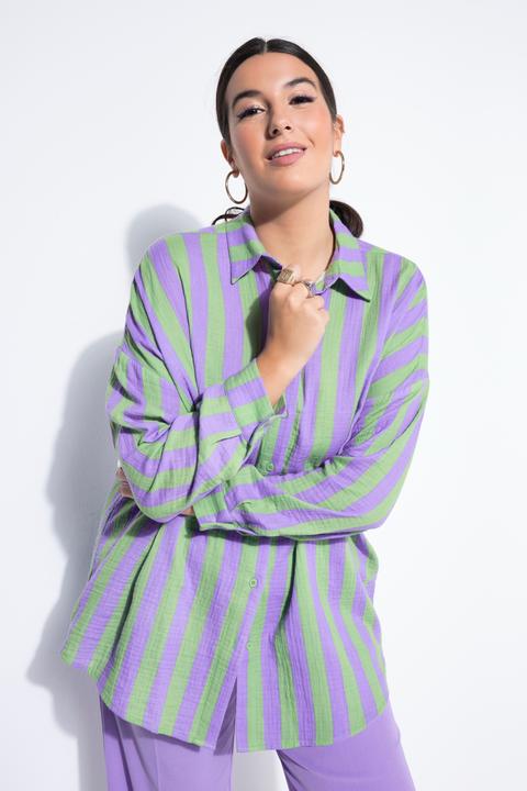 Immagine prodotto Studio Untold Camicia dal taglio oversize in mussola con righe e maniche lunghe (58)