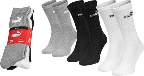 Puma Socken Elements Unisex Crew Sock 3P Grau/Weiss/Schwarz (43 - 46)