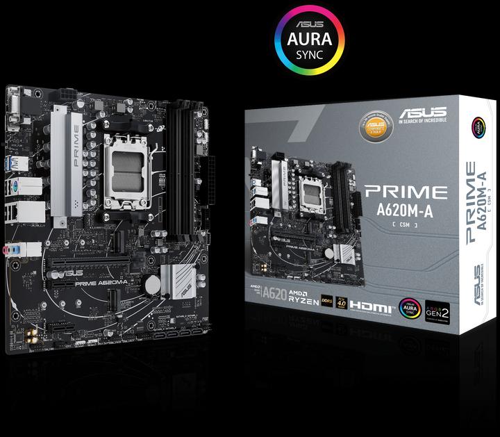 Image du produit ASUS Prime A620M-A-CSM (AM5, AMD SoC, mATX)