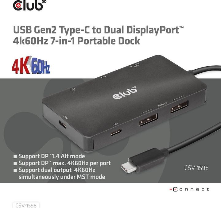 Produktbild Club 3D CSV-1598 (USB-C, 7 Ports)