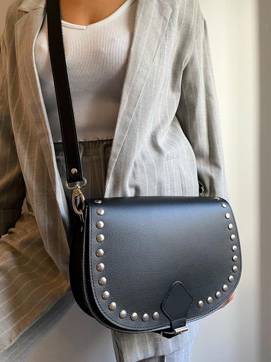 Actual product image Only-Bags.Store Black leather crossbody bag, leather purse, studded bag, shoulder bag, gift for you, from