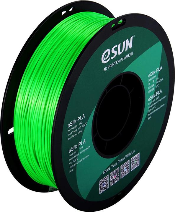 Image du produit eSUN eSilk-PLA 1,75mm Green 1kg Filament 3D (PLA, 1.75 mm, 1000 g, Vert)