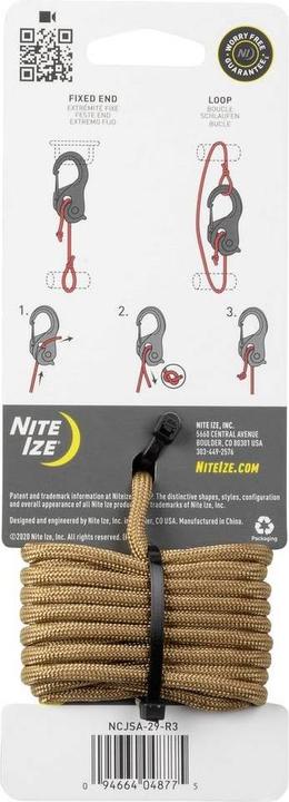 Actual product image Nite Ize CamJam XT Aluminum Cord Tightener - With Coyote Paracord