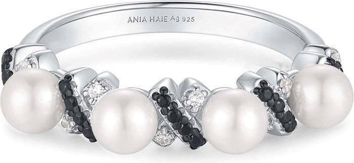 Produktbild Ania Haie Two Tone Sparkling Braided Shell Pearl Ring (58, 925 Silber)