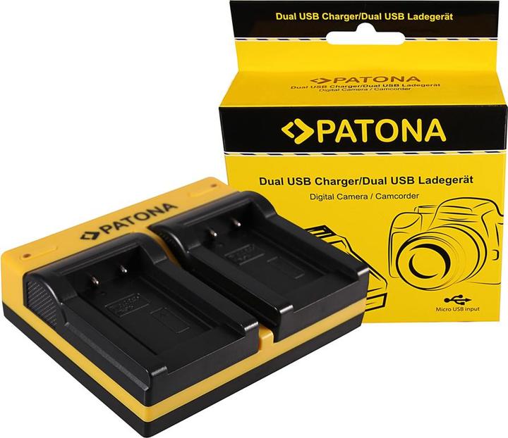Actual product image Patona Dual charger for Casio NP-70 Exilim EXZ150 EX-Z150 EXZ155 EX-Z155 EXZ250 EX-Z250 incl. Micro (Camera battery charger)