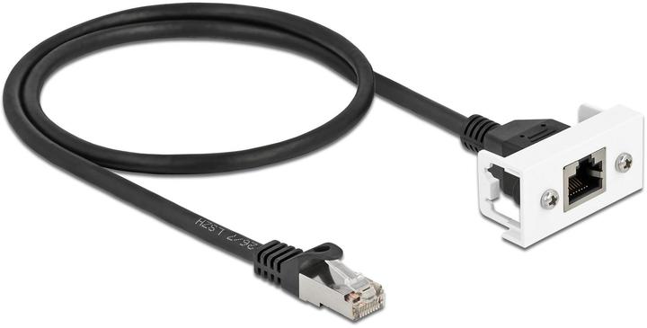 Produktbild Delock Netzwerk Verlängerungskabel für Easy 45 Modul S/FTP RJ45 Stecker zu RJ45 Buchse Cat.6A 50 cm schwarz (S/FTP, CAT6a, 0.50 m)