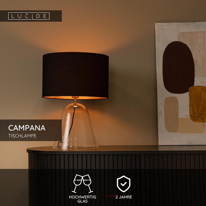 Actual product image Lucide CAMPANA E27 Tischlampe Modern Transparent 34550/81/60 (E27)