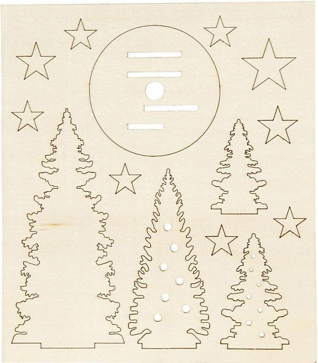 Produktbild Creativ Company Deko-Bastelset Holzfiguren Weihnachtsbäume