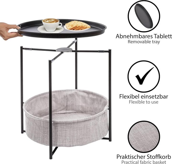 Image du produit Onvaya Runder Couchtisch mit Korb & Tablett