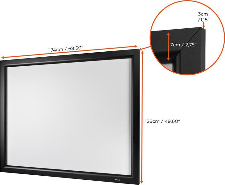 Produktbild Celexon Home Cinema frame screen - Leinwand - geeignet für Wandmontage - 200 cm (79") (78.74", 4:3)