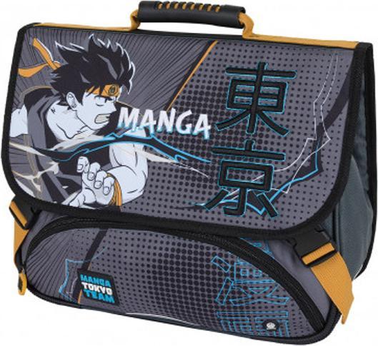 Image du produit Oberthur Sac à dos Manga Boy Sac d'école, noir et gris