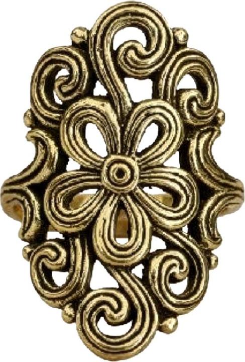 Produktbild Star Piercing Ring vergoldet Blume geschwungen (57)