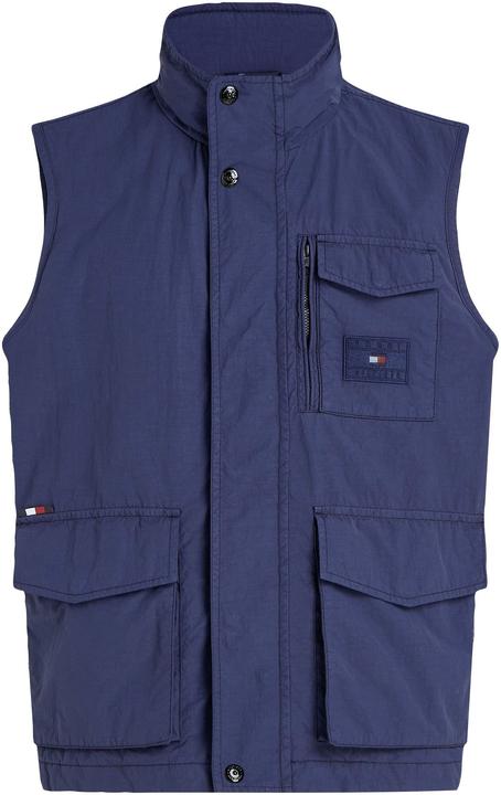 Actual product image Tommy Hilfiger Iconic Timeless Woven Vest with Three Flap Pockets and Water-Repellent Comfort (L)