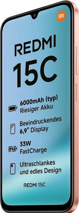Actual product image Xiaomi Redmi 15C (128 GB, Twilight Orange, 6.90", Dual SIM, 4G)