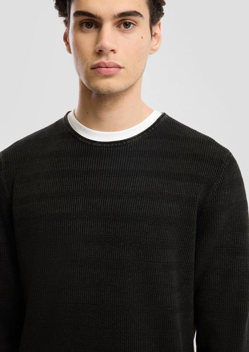 Produktbild s.Oliver Strickpullover Gewaschener Strickpullover mit Rippstruktur (S)