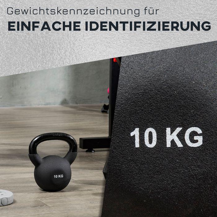 Produktbild Swisshandel24 Kettlebell, Kugelhantel, 10 kg, mit Kunststoffummantelung, Stahl, schwarz 19x12x22cm (1 x 10 kg)