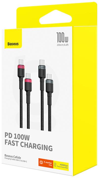 Actual product image Baseus USB C - USB C (2 m, USB 2.0, 100 W)