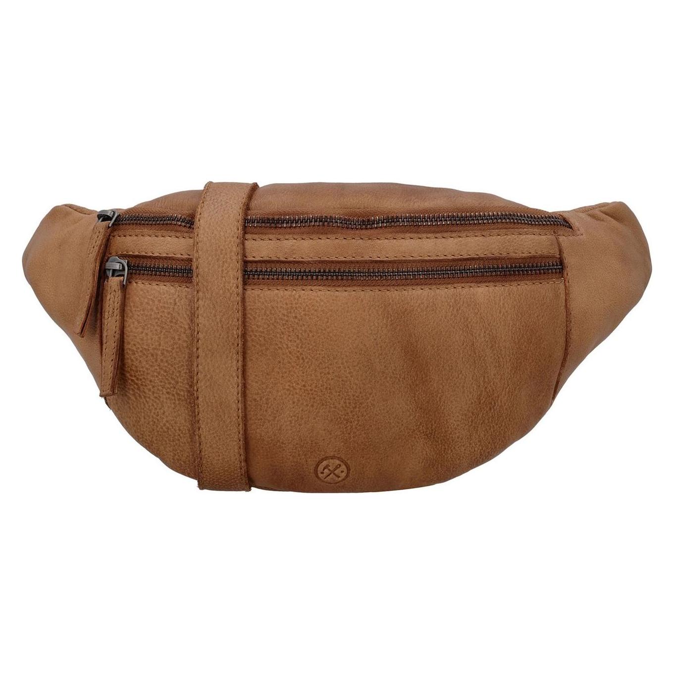 Hide & Stitches, Vrouwen, Heuptasje, Paint Rock Heuptas - Fanny Pack - Festival Tasje - Cognac - 100% Leer, Bruin