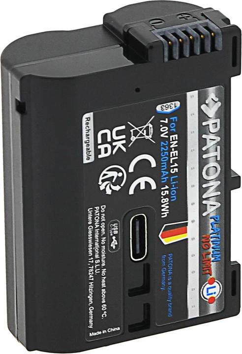 Produktbild Patona Platinum Akku Nikon ENEL15C USB-C (Kamera Akku)