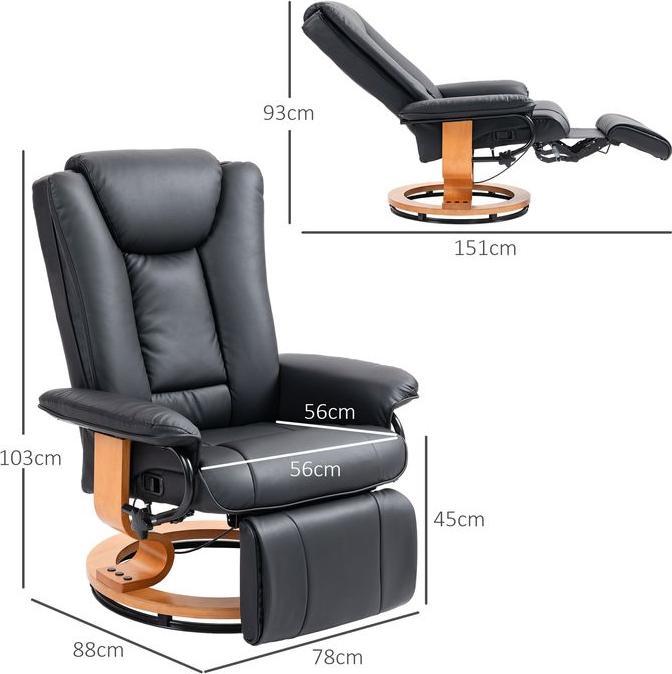 Produktbild Swisshandel24 Relaxsessel Drehbar, Fernsehsessel, bis 150 kg, Kunstleder, Schwarz