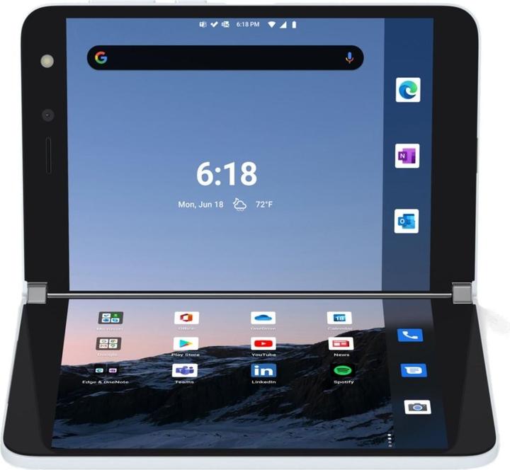 Produktbild Microsoft Surface Duo Qualcomm Snapdragon 855 5.6inch 6GB 128GB LTE Android 10 Projekt MSD (P) (128 GB, Glacier, 5.60", Dual SIM)